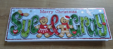 Gingerbread Couple SUE & GRAY large dl by Honorscard Appleby