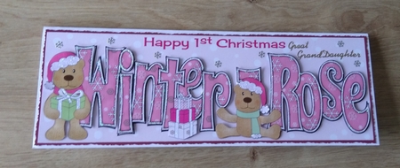 1st Christmas Teddies WINTER-ROSE large dl by Honorscard Appleby