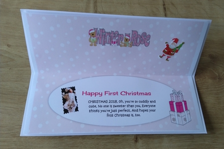 1st Christmas Teddies WINTER-ROSE large dl insert by Honorscard Appleby