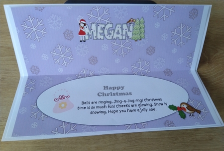 Christmas Girl MEGAN large dl insert by Honorscard Appleby