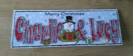 Christmas Names CHARLIE & LUCY large dl by Honorscard Appleby