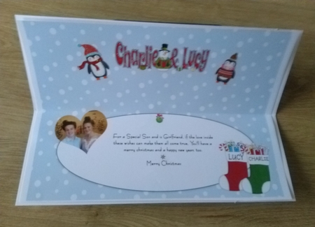 Christmas Names CHARLIE & LUCY large dl insert by Honorscard Appleby