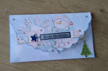 Christmas snowflake friends blue gift money wallet by Honorscard Appleby