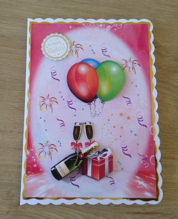 Celebrate in Style A5 Card Front & Decoupage by Honorscard Appleby