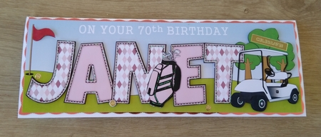 Golf JANET 70th large dl by Honorscard Appleby