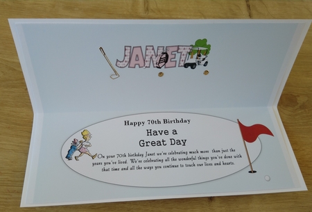 Golf JANET large dl insert by Honorscard Appleby
