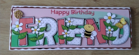 Flowers and Bees FRIEND large dl 2 by Honorscard Appleby