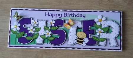 Flowers and Bees SISTER large dl by Honorscard Appleby