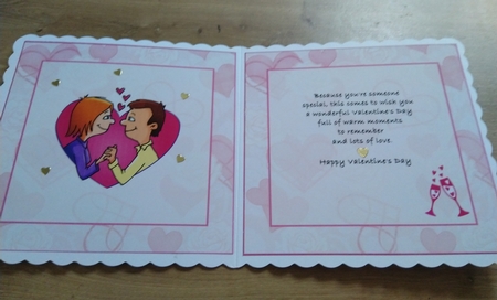 Valentine Day Blank 7x7ins Insert  by Honorscard Appleby