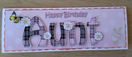 Large DL Happy Birthday AUNT 3D decoupage by Honorscard Appleby