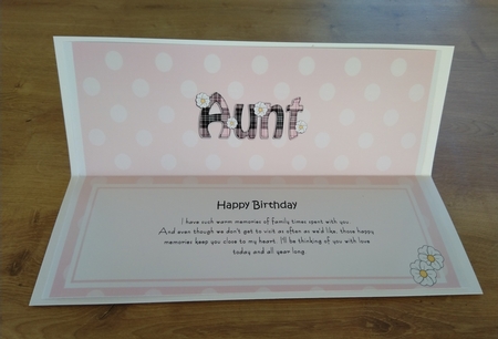 Large DL Happy Birthday AUNT insert by Honorscard Appleby