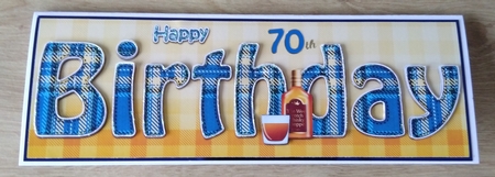 Large DL Tartan HAPPY BIRTHDAY 3D decoupage by Honorscard Appleby