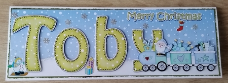 Large DL Merry Christmas TOBY 3D decoupage  by Honorscard Appleby