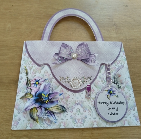 Floral Lily Handbag Shaped Card Mini Kit by Honorscard Appleby