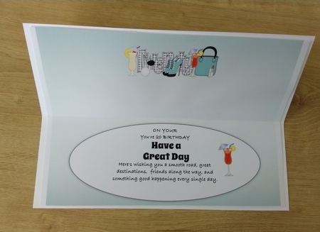 Special Birthday TWENTY large dl insert by Honorscard Appleby
