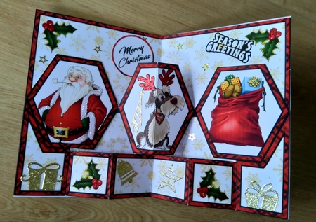 Hexagon pop-out Santa & sack by Honorscard Appleby