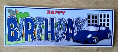 Blue Porsche BIRTHDAY large dl by Honorscard Appleby