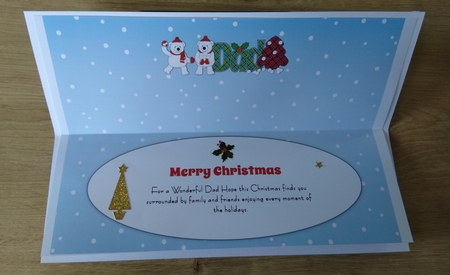Monty Polar Bear and friend decorating the Christmas tree DAD large dl 2 insert by Honorscard Appleby