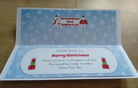 Monty Polar Bear and friend SON & DAUGHTER IN LAW large dl insert by Honorscard Appleby