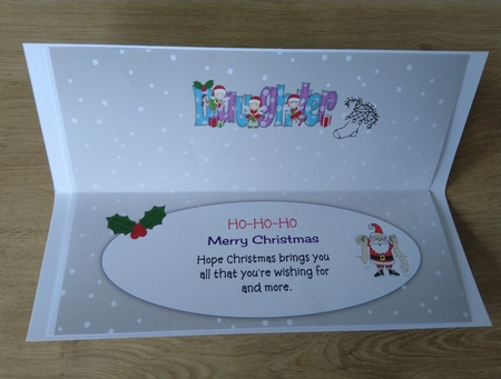 Christmas Fairies with presents DAUGHTER large dl insert by Honorscard Appleby