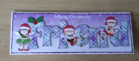 Christmas Fairies with Christmas treats FRIEND large dl 2 by Honorscard Appleby