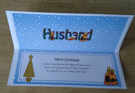 Large DL Merry Christmas HUSBAND insert by Honorscard Appleby