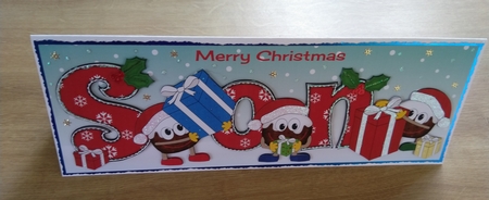 Crazy Christmas Puddings with presents SON large dl 3 by Honorscard Appleby