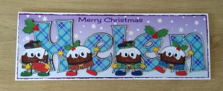 Crazy Scottish Christmas Puddings HELEN large dl by Honorscard Appleby