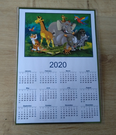 2020  calendar portrait Exotic animals by Honorscard Appleby