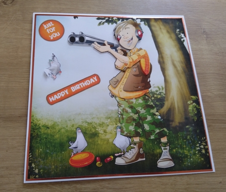 Teen Clay Pigeon Dude 8x8 Quick Card by Honorscard Appleby