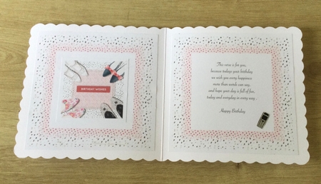 Shoe lovers birthday card insert and tag for topper for 6 x 6 card by Honorscard Appleby