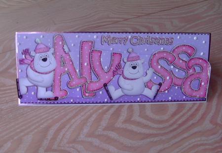 Xmas Large Dl Alyssa Quick Card N 3D Decoupage by Honorscard Appleby