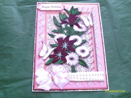 Lovely Bouquet of Flowers and Butterflys by Honorscard Appleby
