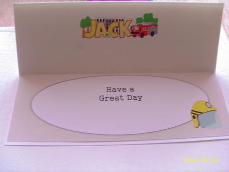 Fire Engine Jack Large Dl Insert by Honorscard Appleby