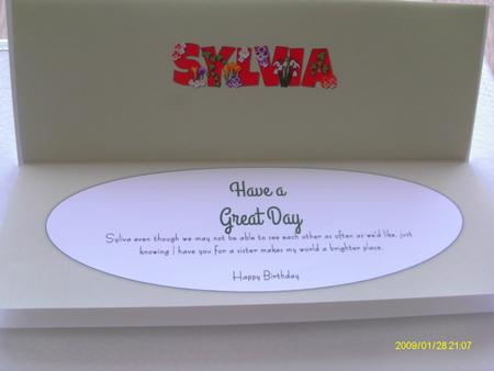 Flowers Sylvia Large Dl Insert by Honorscard Appleby