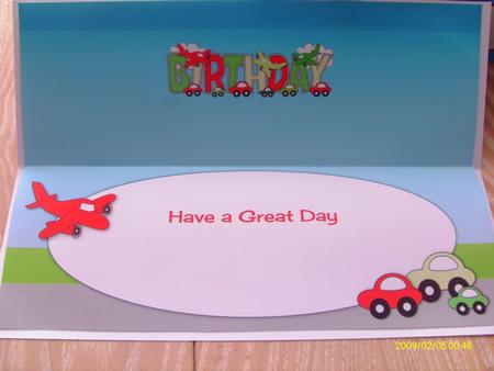 Little Cars & Planes Birthday Large Dl 2 Insert by Honorscard Appleby