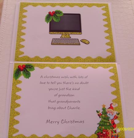 Gold Computer with Santa A5 Insert by Honorscard Appleby