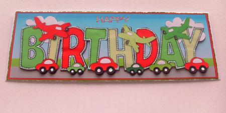 Little Cars & Planes Birthday Large Dl 2 by Honorscard Appleby
