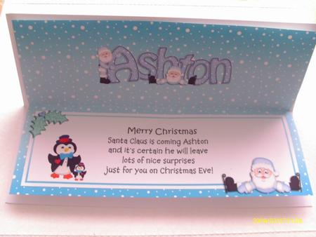 Xmas Ashton Santa Matching Large Dl Insert by Honorscard Appleby