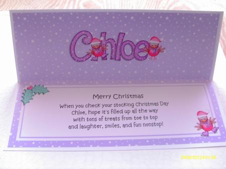 Merry Christmas Chloe Robins Matching Large Dl Insertnsert by Honorscard Appleby