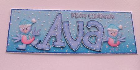 Merry Christmas Ava Robins Large Dl & 3D Decoupage by Honorscard Appleby