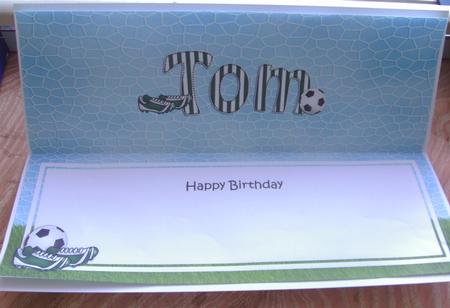 Happy Birthday Tom Matching Large Dl Insert by Honorscard Appleby