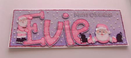 Xmas Large Dl Evie Quick Card with Santa N 3D Decoupage by Honorscard Appleby