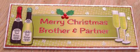 Christmas Champagne Brother & Partner Large Dl by Honorscard Appleby