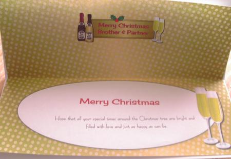 Christmas Champagne Brother & Partner Large Dl Insert by Honorscard Appleby