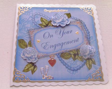 Pblue Rose Your Engagement 8in Decoupage Topper by Honorscard Appleby
