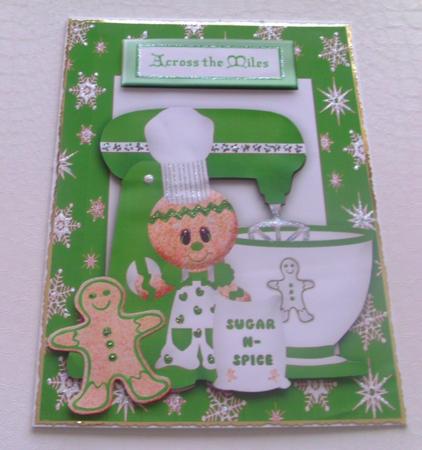 Little Gingerbread Man with Green Foodmixer by Honorscard Appleby