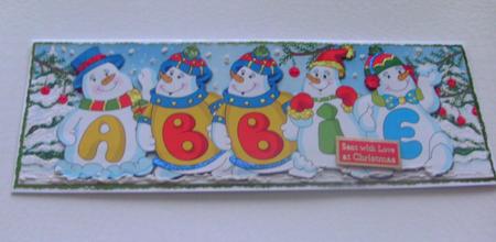 Snowmen Names Large Dl - Abbie by Honorscard Appleby