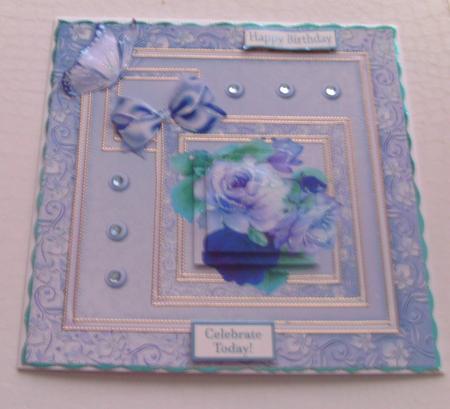 Lavender Roses Card Front by Honorscard Appleby