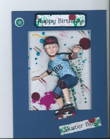 Skater Boy Birthday Card Topper by Honorscard Appleby